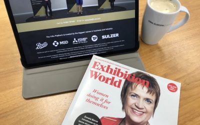 V-Ex features on the inside front cover of Exhibition World magazine